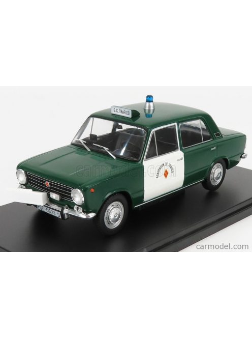 Edicola - Seat Fiat 124D Agrupacion De Trafico Police 1973 - Con Vetrina - With Showcase Green White