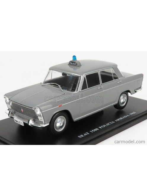 Edicola - Seat Fiat 1500 Servicio Oficial Madrid Policia Armada Police 1965 - Con Vetrina - With Showcase Grey