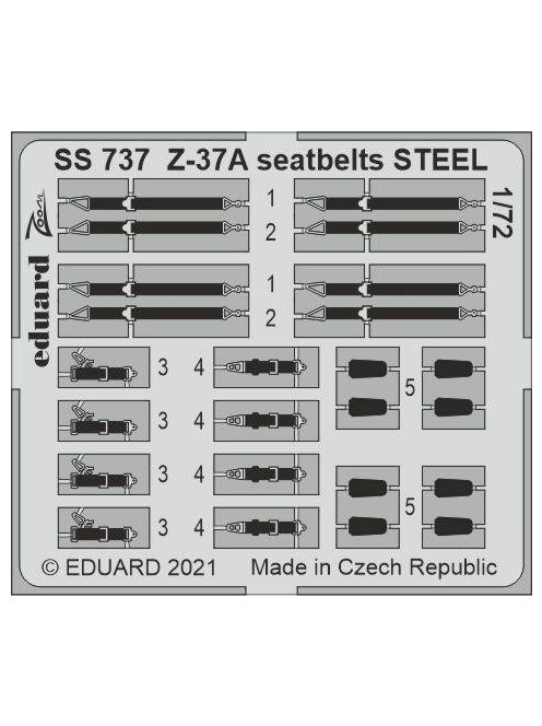 Eduard - Z-37A seatbelts STEEL for EDUARD
