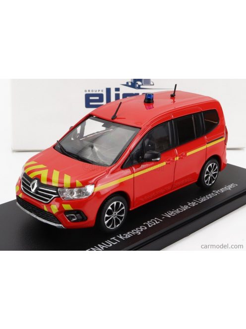 Eligor - Renault Kangoo Combispace Vehicule De Liaisons Sapeurs Pompiers 2021 Red Yellow