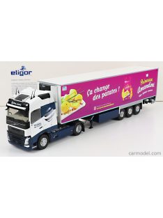   Eligor - Volvo Fh4 500 Truck Semi-Frigo Pelleau Transports 2018 White Blue Pink