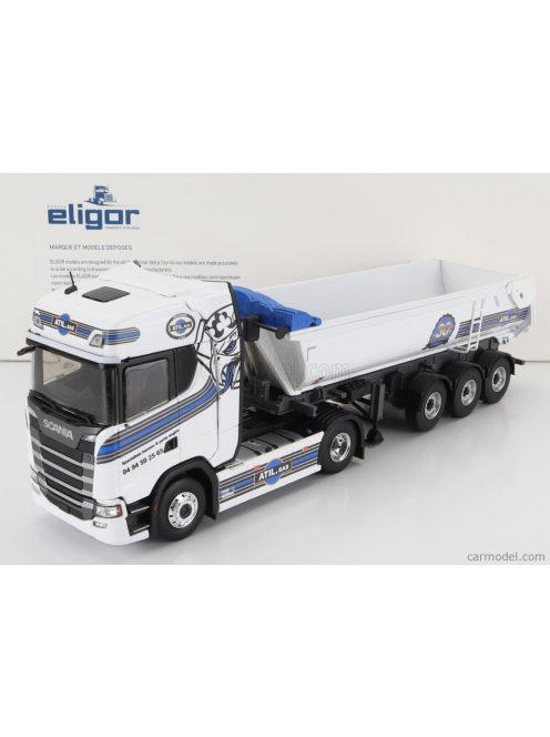 Eligor - Scania S500 Truck Cassone Ribaltabile Atil Sas Transports 2018 White