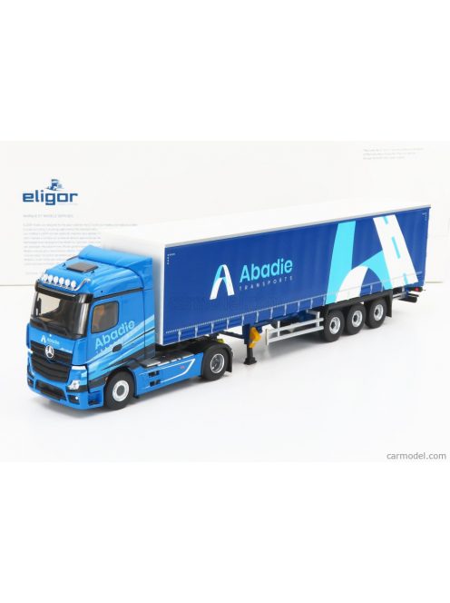 Eligor - Mercedes Benz Actros 5 1859 Truck Telonato Abadie Transports 2020 2 Tone Blue