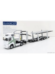   Eligor - Volvo Fh4 500 Truck Car Transporter 2020 White Green Silver