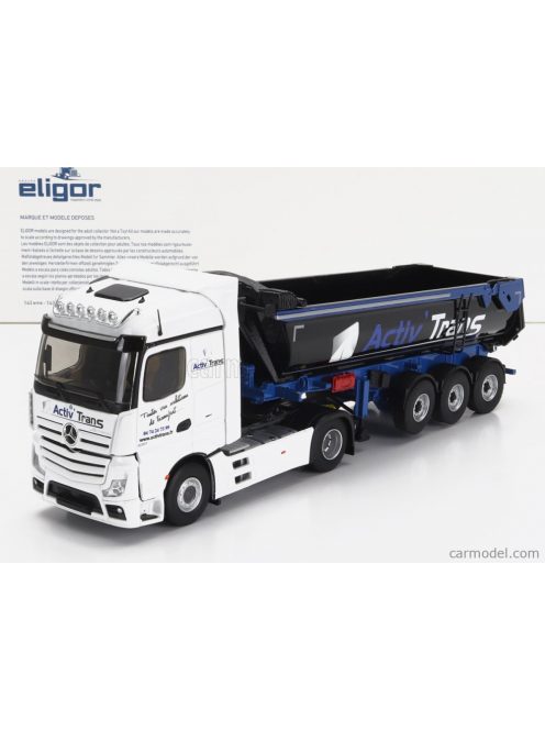 Eligor - Mercedes Benz Actros 5 1851 Truck Cassone Ribaltabile Activ Trans 2022 White