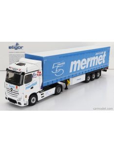   Eligor - Mercedes Benz Actros 5 Truck Telonato Mermet Transports 2020 White Light Blue