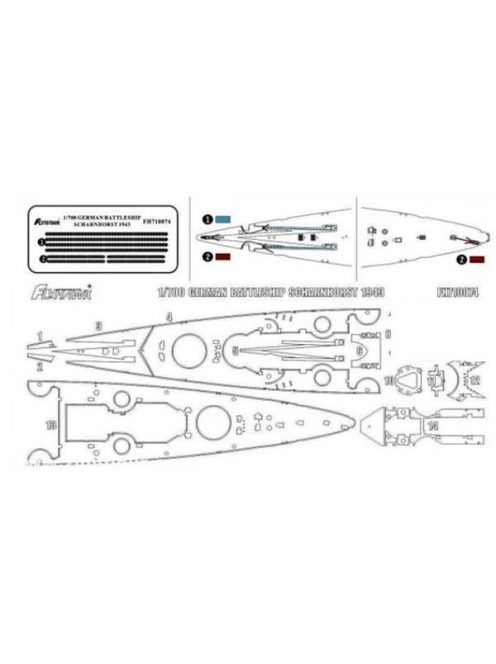 Flyhawk - German Battleship Scharnhorst 1943 Wooden Deck