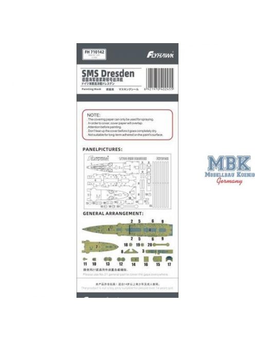 Flyhawk - SMS Dresden Painting Masks (FH1307)
