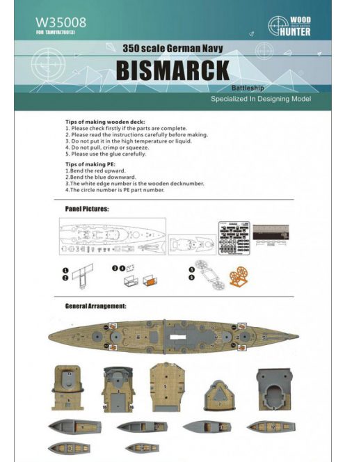 Flyhawk - German Navy Bismarck Battleship Wood Deck