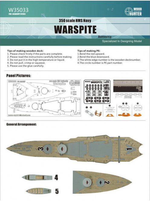 Flyhawk - HMS Navy Warspite Battleship Wood Deck