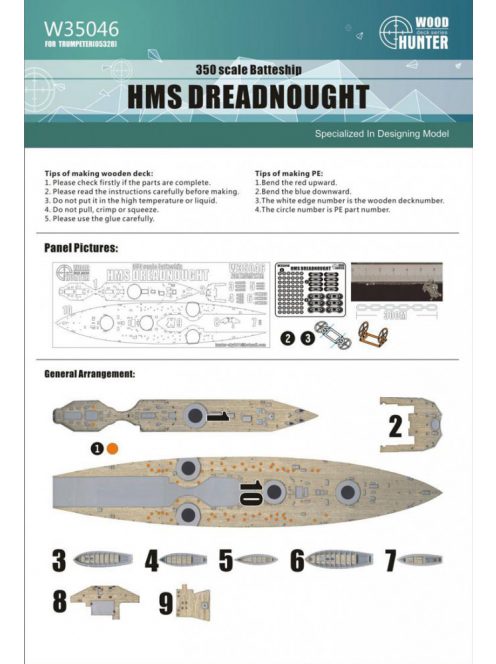 Flyhawk - Battleship HMS Dreadnought Wood Deck