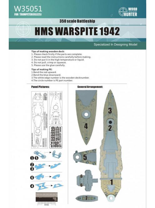 Flyhawk - Battleship HMS Warspite 1942 Wood Deck