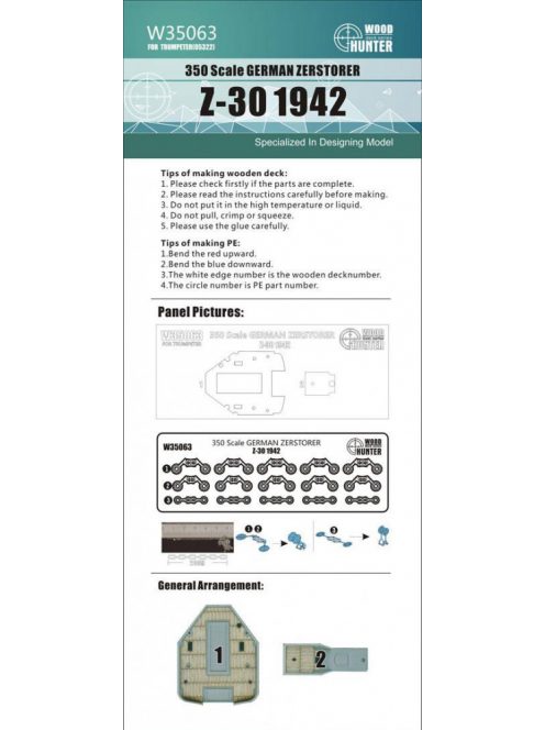 Flyhawk - German Zerstorer Z-30 1942 Wood Deck