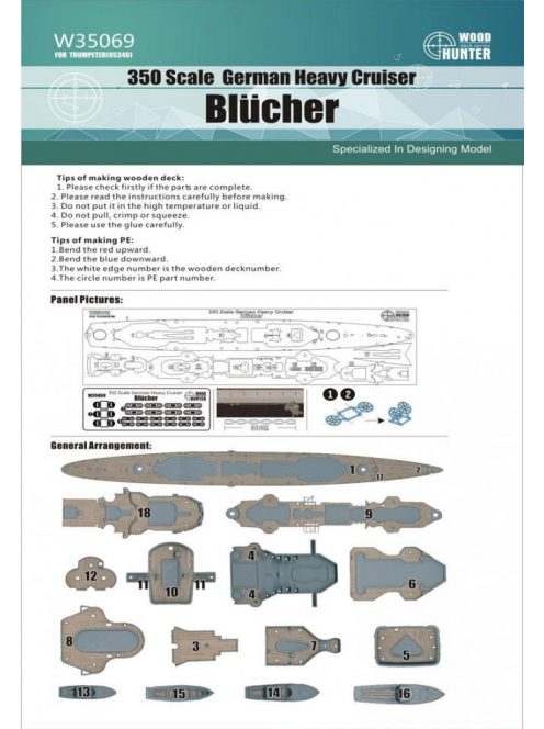 Flyhawk - German Heavy Cruiser Blücher Wood Deck