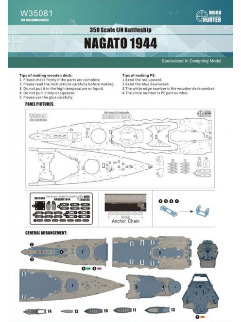 Flyhawk - IJN Battleship Nagato 1944 Wood Deck