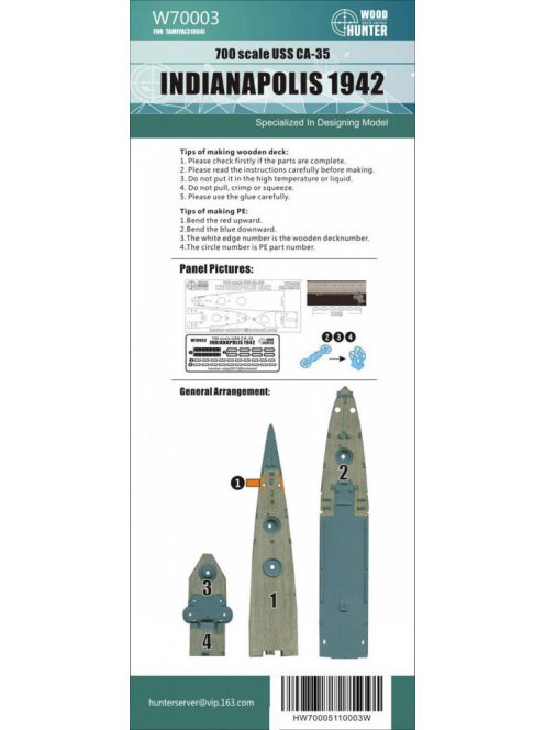 Flyhawk - WWII USS Indianapolis CA-35 1942 Wood Deck