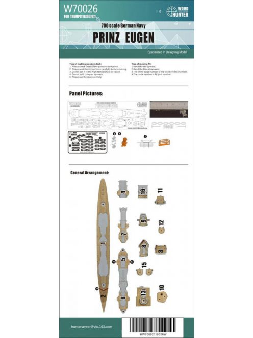 Flyhawk - WWII German Heavy Cruiser Prinz Eugen 1945 Wood Deck