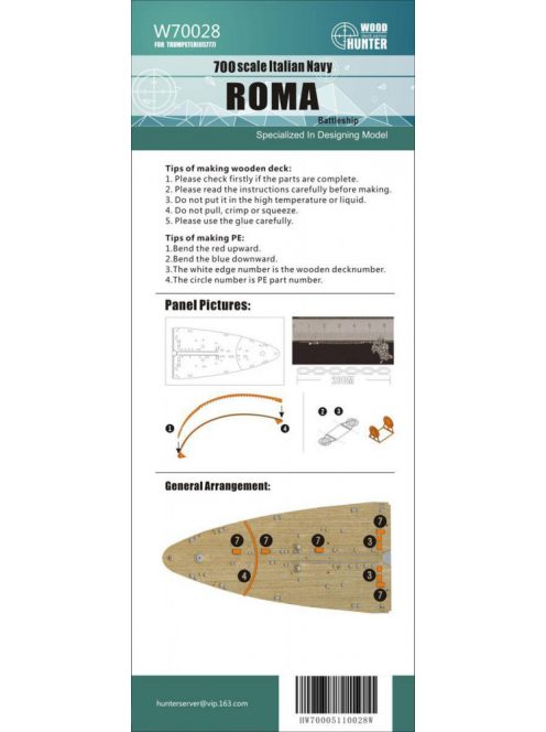 Flyhawk - WWII Italian Battleship Roma Wood Deck