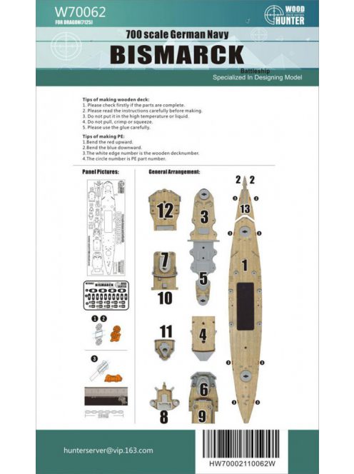 Flyhawk - WWII German Battleship Bismarck Wood Deck