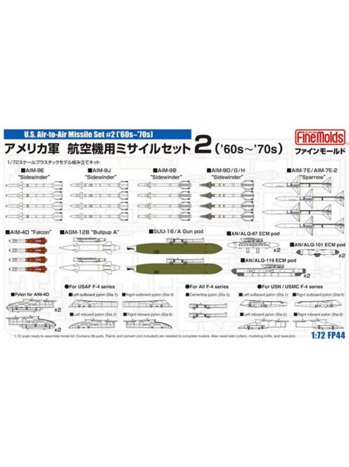 Fine Molds - 1:72 US Air-to-Air Missile Set #2 ('60s-'70s) - FINE MOLDS