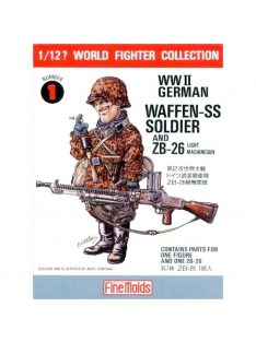   Fine Molds - 1:12 World Fighter Collection WWII German Waffen-SS Soldier and ZB-26 Light Machinegun - FINE MOLDS