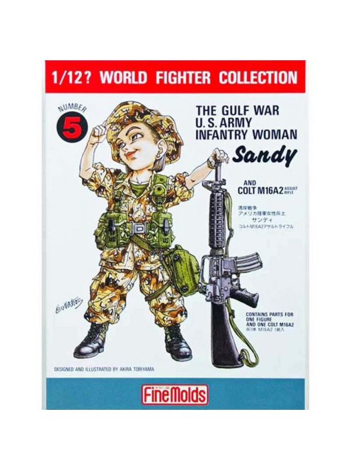 Fine Molds - 1:12 World Fighter Collection The Gulf War U.S. Army Infantry Woman "Sandy" And Colt M16A2 Assault Rifle - FINE MOLDS