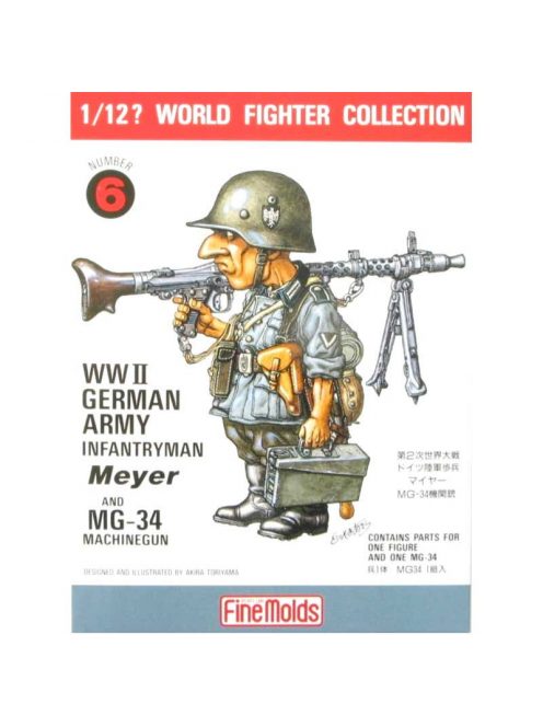 Fine Molds - 1:12 World Fighter Collection German Infantry Man & MG34 - FINE MOLDS