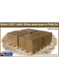   Gecko Models - British L31A3 2 shells 105mm ammo boxes & Pallet