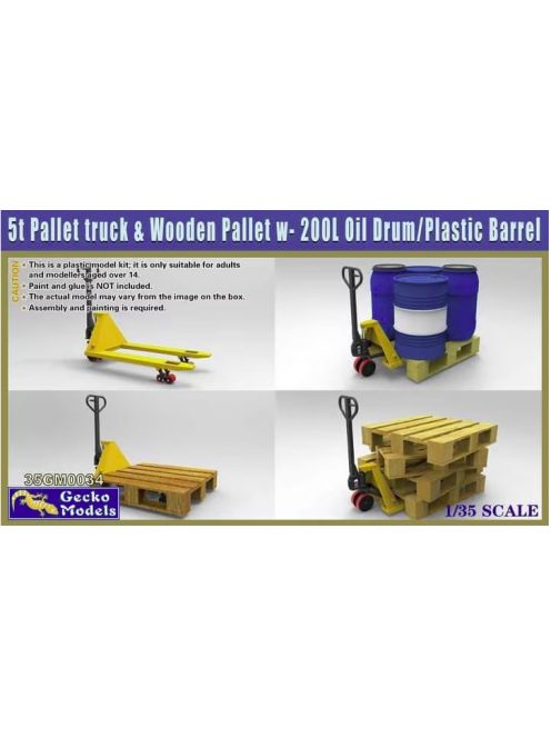 Gecko Models - 5t Pallet truck&Wooden Pallet w/200L Oil Drum Pl.