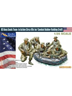   Gecko Models - 1/35 US Navy Seals Team In Action Circa 90s w/ Combat Rubber Raiding Craft - Gecko