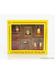   Gmp - Accessories Set Officina Garage Tool Set Shell Oil Yellow Red