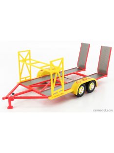   Gmp - Accessories Carrello Trasporto Auto 2-Assi - Car Transporter Trailer Sheel Oil Yellow Red Grey