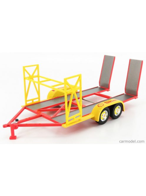 Gmp - Accessories Carrello Trasporto Auto 2-Assi - Car Transporter Trailer Sheel Oil Yellow Red Grey