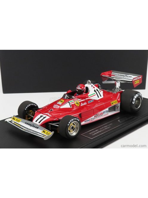 Gp-Replicas - Ferrari F1 312T2 Scuderia Ferrari Sefac Team N 11 Niki Lauda (With Pilot Figure) 1977 World Champion - Con Vetrina - With Showcase Red