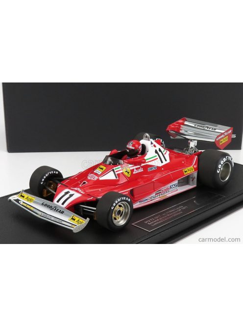 Gp-Replicas - Ferrari F1 312T2 Team Scuderia Ferrari Sefac 2Nd Monaco Gp Niki Lauda 1977 World Champion - With Pilot - Con Vetrina - With Showcase Red White