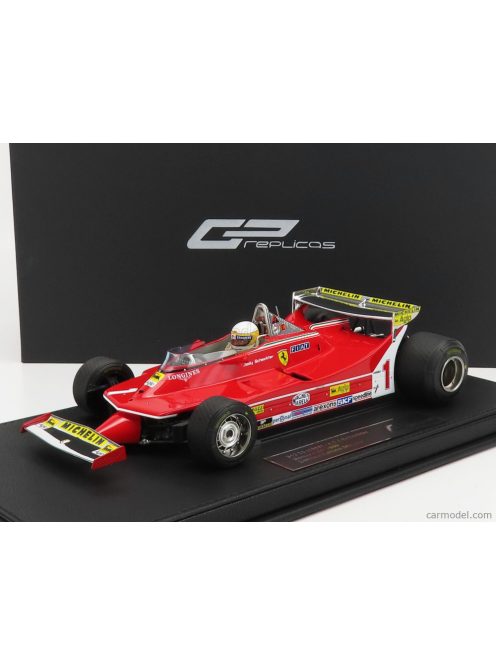 Gp-Replicas - Ferrari F1 312 T5 N 1 Monaco Gp 1980 (With Pilot Figure) Jody Scheckter Red