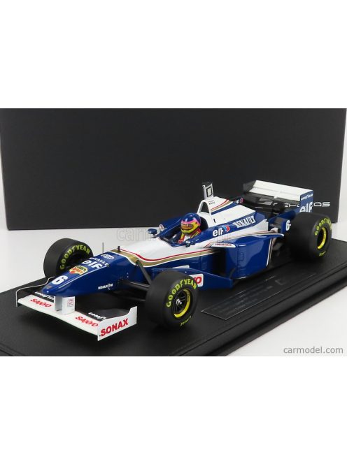 Gp-Replicas - Williams F1 Fw18 Renault N 6 (With Pilot Figure) Season 1996 Jacques Villeneuve - Con Vetrina - With Showcase Blue White