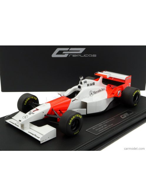 Gp-Replicas - Mclaren F1 Mp4/11 3.0L V10 Team Mercedes Central Wing N 7 6Th Monaco Gp 1996 Mika Hakkinen - Con Vetrina - With Showcase Red White