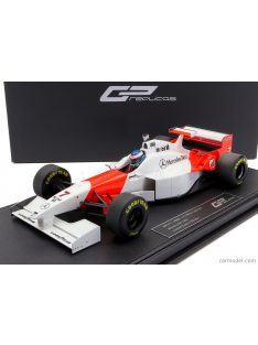   Gp-Replicas - Mclaren F1 Mp4/11 3.0L V10 Central Wing Marlboro Mercedes Team N 7 6Th Monaco Gp 1996 With Pilote Figure Mika Hakkinen - Con Vetrina - With Showcase Red White