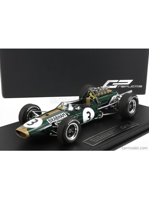 Gp-Replicas - Brabham F1 Bt19 N 3 Winner Germany Gp Jack Brabham 1966 World Champion - Con Vetrina - With Showcase Green Gold