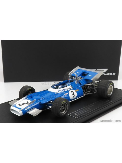 Gp-Replicas - Matra Simca F1 Ms80 N 3 Winner British Gp World Champion 1969 Jackie Stewart - Con Vetrina - With Showcase Blue White