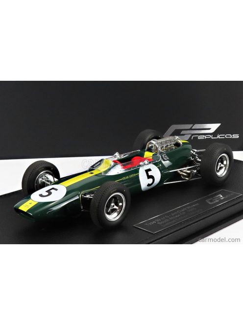 Gp-Replicas - Lotus F1 33 Lotus-Climax Team N 5 Winner South Africa Gp Jim Clark 1965 World Champion - Con Vetrina - With Showcase Green