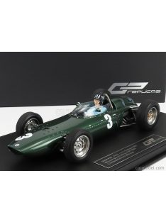   Gp-Replicas - Brm F1 P57 Brm Team N 3 Winner South Africa World Champion (With Pilot Figure) 1962 Graham Hill - Con Vetrina - With Showcase Green Met