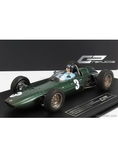   Gp-Replicas - Brm F1 P57 Brm Team N 3 Winner South Africa World Champion (With Pilot Figure - Dirty Version) 1962 Graham Hill - Con Vetrina - With Showcase Green Met