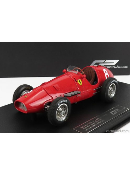 Gp-Replicas - Ferrari F1 500 F2 Scuderia Ferrari N 8 Winner France Gp Alberto Ascari 1952 World Champion - Con Vetrina - With Showcase Red