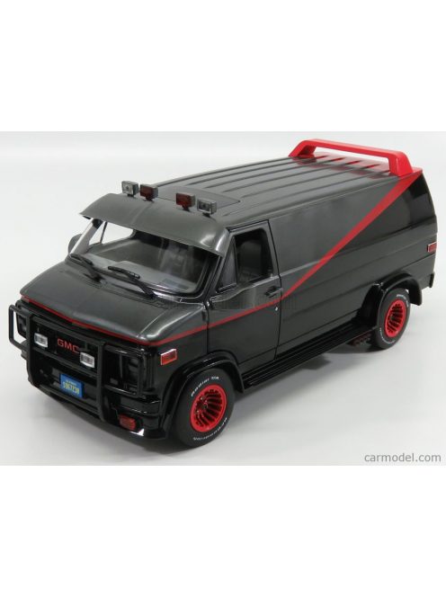 Greenlight - Gmc Vandura Cargo G.Series Van - A-Team - 1983 Black Grey Met Red