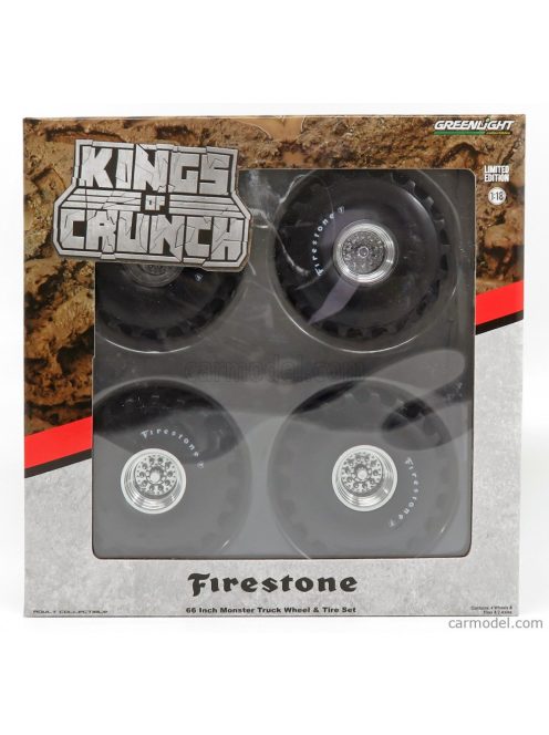 Greenlight - Accessories Set 4X Wheels Firestone Monster Truck - Set 4 Ruote Silver Black