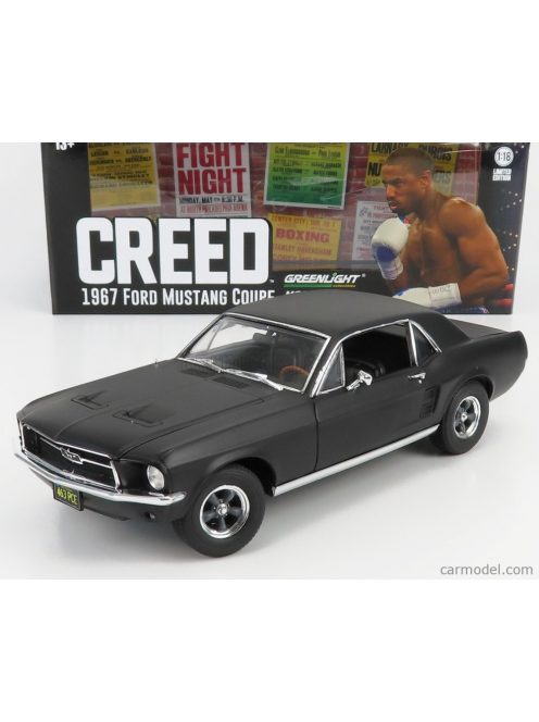 Greenlight - Ford Usa Mustang Coupe 1967 - Adonis Creed'S Matt Black