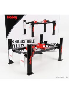   Greenlight - Accessories Holley Performance Garage Set Officina - Ponte Sollevatore Auto - Four Post Lift Black Red White