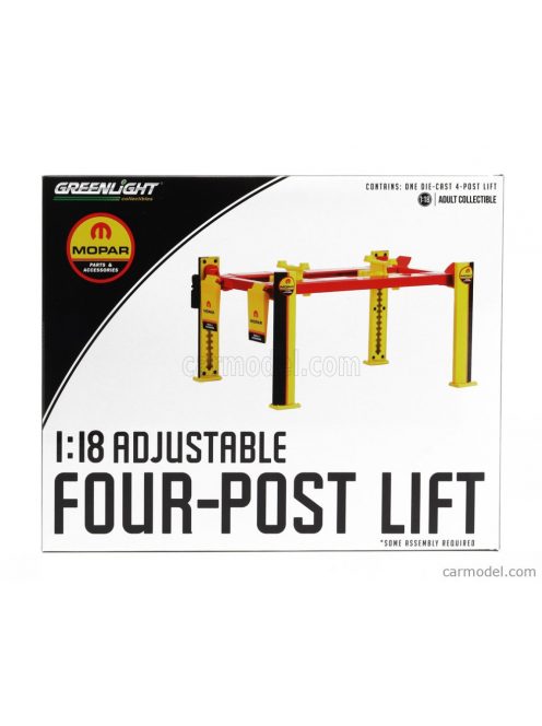 Greenlight - Accessories Mopar Garage Set Officina - Ponte Sollevatore Auto - Four Post Lift Yellow Black Red